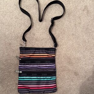LeSportSac Striped Crossbody Bag with Adjustable Strap